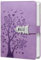 HwxBen Carnet en cuir PU avec serrure à combinaison, motif arbre en cœur, lavande, format A5, 244 pages, avec porte-stylo, poche intérieure et marque-page, idéal pour écrire ou offrir
