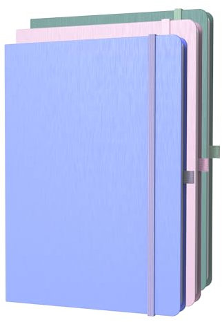 ONAVIA A4 Liniert Notizbuch, Notebook Hardcover, 80 Blätter (160 Seiten) 80 g/m², 7mm Linienabstand für zu Hause, Schule und Arbeit Mehrfarbig (3 Stücke)