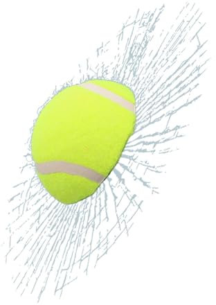 Adesivi 3D scherzi per vetri delle finestre, con pallina da tennis, scherzo complicato e rotto, divertente adesivo per parabrezza posteriore 'auto, decalcomania per finestra con palla