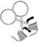 Supvox 2 Stück Kaffeekanne Schlüsselanhänger Wasserkocher Schlüsselherstellungsmaschine Fußball-partygeschenke Kaffeetasse-schlüsselanhänger Pfeifender Teekessel Rostfreier Stahl Silver