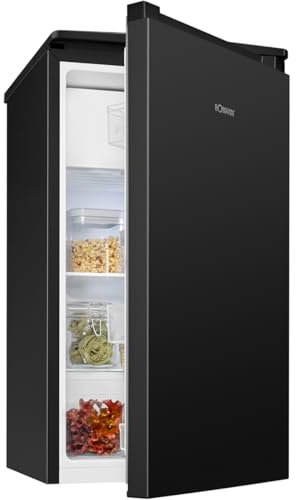 Bomann® Kühlschrank mit Gefrierfach | 91L | Kühlschrank klein | 2 Ablagen | Gemüsefach | wechselbarer Türanschlag | 0°~ 8°C | Mini Kühlschrank | Kühlschrank schwarz | leise | Fridge KS 7254 schwarz
