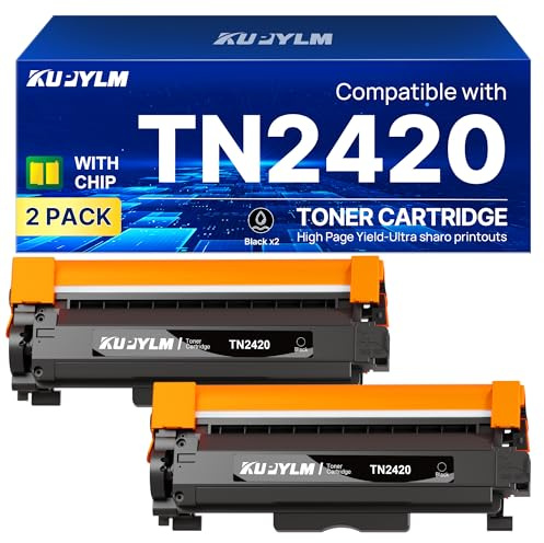 KUPYLM TN2420 TN 2420 Toner MFC-L2710DW MFC-L2710DN HL-L2310D (2 Nero) | Compatibili per MFC L2710DW MFC L2710DN HL-L2310D L2350DW MFC L2750DW DCP-L2510D HL-L2375DW MFC L2730DW DCP-L2530DW L2550DN