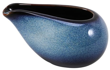 Keramik Sauciere Blau 100ml mit Ausgießer für Tischservice | Soßenkännchen, Saucenschüssel, Saucenkrug, Glatte Oberfläche, Leicht zu Verstauen