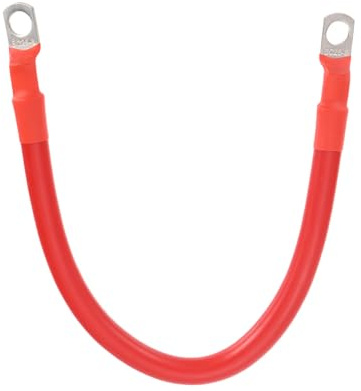 sourcing map 4 AWG Gauge Battery Cable Wire 1FT Length 5/16 Diameter Positive and Negative Copper Alternator Connector Extender with SC Terminals for Car RV Golf Cart Marine, Red