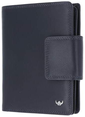 Golden Head Leder Geldbörse Polo RFID Protect Kombischeintasche mit Riegel 2300 Marineblau dunkelblau