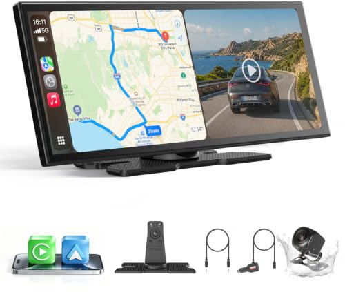 OTTOCAST ScreenFlow 11,4 Zoll kabelloses CarPlay & Android Auto Display | Auto Monitor mit Split-Screen, 1080P Rückfahrkamera, Dual-WLAN & Bluetooth, Netflix/YouTube, Universal für PKW, SUV & LKW