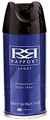 Rapport Sport Deodorant Body Spray, Spicy Citrus and Amber Every-Day Fragrance for Him, 150ml