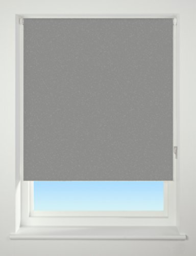 UNIVERSAL Textured Thermal Blackout Roller Blind, Sparkle Grey, W120cm