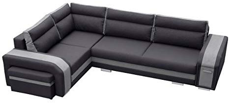 Ecksofa Assan, Eckcouch mit Bettkasten und Schlaffunktion, Couch Couchgarnitur, Design Schlafsofa, Polsterecke (Ecksofa Links, Inari 96 + Inari 91)