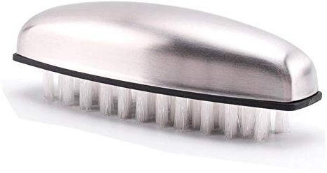 Amacoam Edelstahlseife Reinigungsbürste Zwei in Eins, Geruch Entferner Edelstahl Seife, Nylonbürste Gemüsebürste Handwaschbürste Massagebürste 10.2*3.3cm