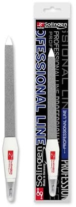 Solingen Professional Stainless Steel Nail File - Cuticle Trimmer, 2 in 1 Tool for Hand & Foot Fingernails Care, Sapphire Files & Sharp Dead Skin Cutter