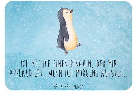 Mr. & Mrs. Panda Magnet Pinguin marschieren - Geschenk, Langschläfer, Souvenir Magnet, Pinnwandmagnet, Kühlschrankmagnet, spazieren, Familie,