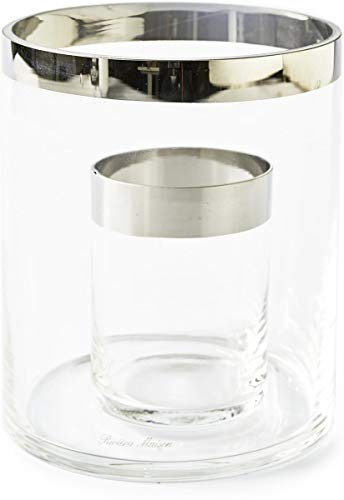 Riviera Maison - Double Hurricane - Windlicht doppelwandig - Größe: S - zum individuellen ausdekorieren - Glas mit Silberrand