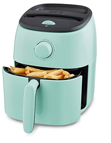 DASH Tasti-Crisp™ Electric Air Fryer Oven, 2.6 Qt., Aqua – Compact Air Fryer for Healthier Food in Minutes, Ideal for Small Spaces - Auto Shut Off, Analog, 1000-Watt