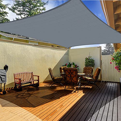 OKAWADACH Voile d'ombrage Rectangulaire 3x4m Gris Voile de Soleil Imperméable Une Protection des Rayons UV à 95% pour Extérieur Terrasse Jardin Camping Fête Piscine avec Cordes