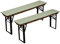 Sensalux Bierbankauflagen, 2er Set, Klettverschluss, Polster für Bierzeltgarnitur, Auflage Grau - Weiß 120cm x 25cm