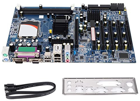 Placa Base para PC de Escritorio, Placa Base Industrial 5 Puertos PCI Filtro de Condensador Estable VGa Pin LPT COM Puerto Serie G41 Placa Base Lga775 para G41 Series
