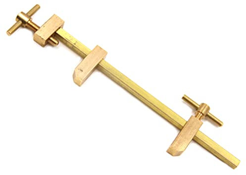 Chiloskit Solid Brass Miniature Bar Clamps Woodworking Clamps with Knurled Tightening Screws (120MM/4.7)