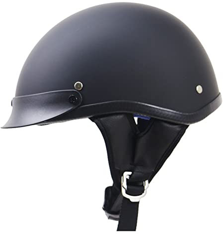 retrò Mezzo Conchiglia Casco,Casco da Moto Aperto Caschi a Scodella,DOT/ECE Omologato con Visiera Casco da Moto Scooter per Donna Uomo,Vintage Caschi Cromwell C,S=55-56cm