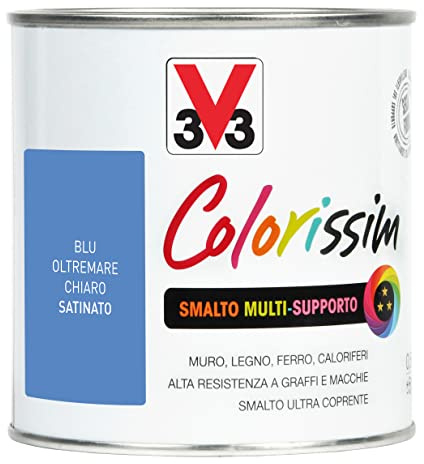 V33 Smalto Multisupporto Colorissim Blu Oltremare Chiaro 0,5L