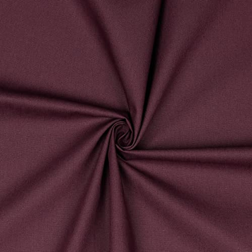 VmG-Store Baumwollstoff Uni 100% Baumwolle Oeko-Tex Meterware ab 50cm über 70 Farben zur Auswahl (080 I Aubergine, 100 x 148cm)