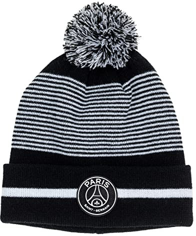 PARIS SAINT-GERMAIN PSG Bommelmütze, offizielle Kollektion, Schwarz, Einheitsgröße