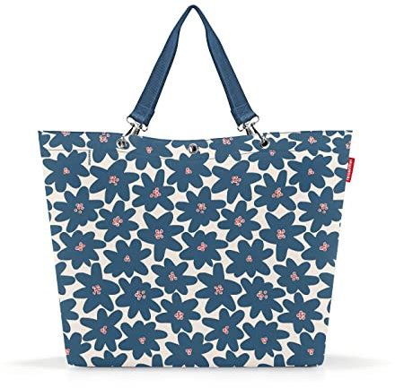 reisenthel shopper XL daisy blue – Geräumige Shopping Bag und edle Handtasche in einem – Aus wasserabweisendem Material