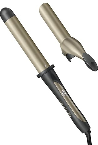 INFINITIPRO BY CONAIR Tourmaline Ceramic 1¼-Inch Curling Wand, Detachable Clip Turns Wand into Curling Iron, Produces Flawless Waves and Curls, for Use on Medium and Long Hair, Dark Gray