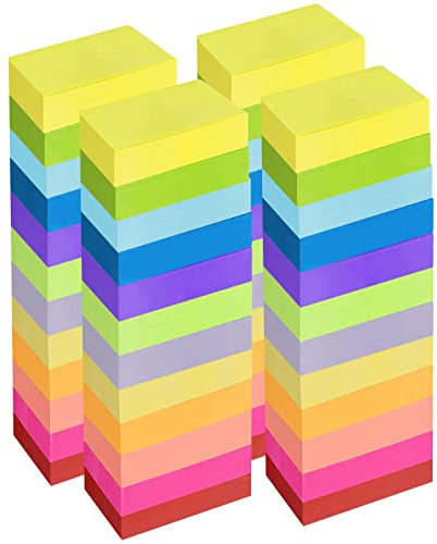 YZDZSW Haftnotizen, 1800 Blatt Selbstklebende Haftnotizzettel für Büro Zuhause Schule Sitzung, 12 Farben, 76 * 25mm