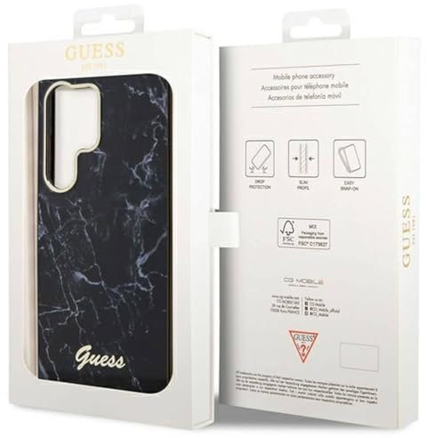 GUESS GUHCS23LPCUMAK Hülle für S23 Ultra S918 Schwarz hardcase Marble