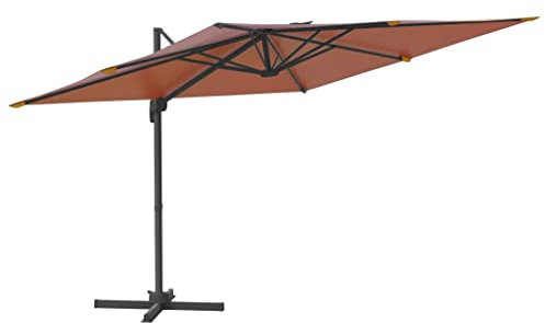 vidaXL Ampelschirm mit Aluminium-Mast Terrakotta 400x300 cm