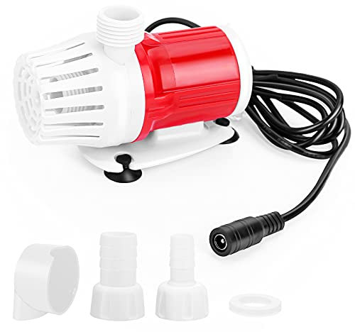 Pompe submersible DC12 V 1200 L/H - Pompe à eau portable pour aquarium - 20 W - Pompes à haut débit - Conversion de fréquence - Pompe à courant continu sans balais