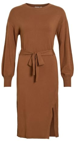 Vila Female Strickkleid Gürtel Midi | Knitted Dress
