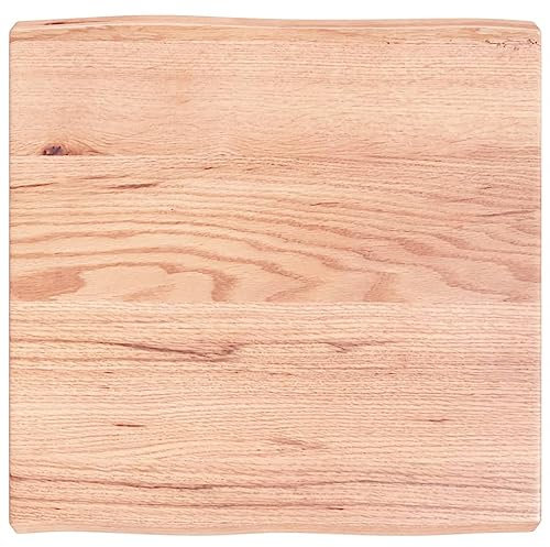 Makastle Massivholz Tischplatte Baumkante Massivholzplatte Baumkanten Holz Platte Ersatztischplatte Holzplatte für Heimwerker, Arbeitsplatten & Tische, 60x60x6 cm Massivholz Eiche Behandelt Baumkante