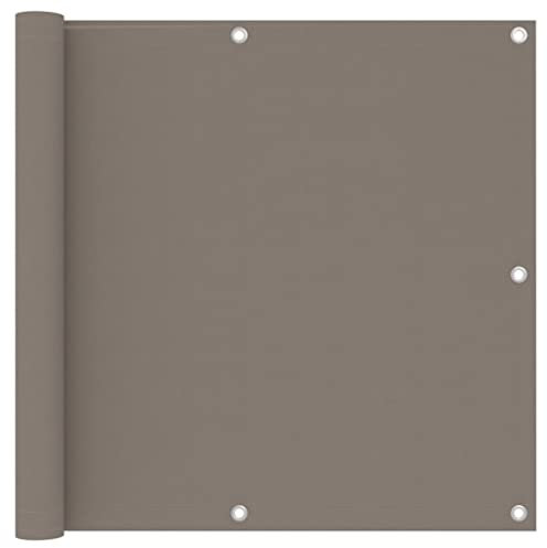 KTHLBRH Balkon-Sichtschutz Taupe 90x600 cm Oxford-Gewebe, Sichtschutz Zaun, Balkonmarkisen, Balkonsichtschutz - Privatsphäre und stilvolle Dekoration für Ihren Balkon