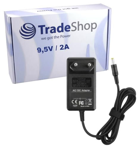 Trade-Shop 9,5V 2A Netzteil/Ladegerät kompatibel mit Casio LK-247 LK-280 CTK-240 CTK-245 CTK-1200 CTK-3200 CTK-4200 CT-S200 CT-S300 CT-S100