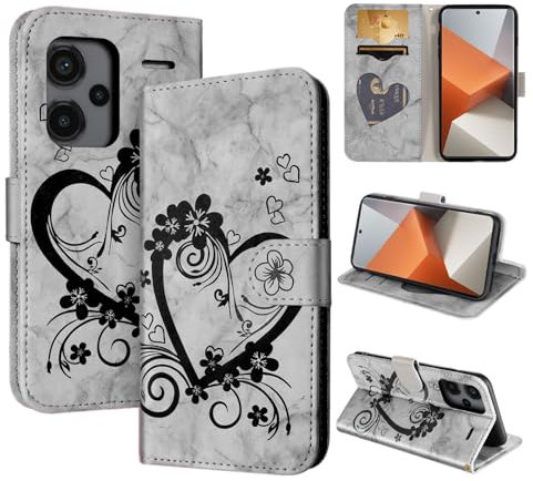 CASAFUNY Handyhülle für Xiaomi Redmi Note 13 Pro Plus 5G Hülle Tasche PU Leder Flip Case Brieftasche Kartenfach Klapphülle Handytasche Case Schutzhülle für Xiaomi Redmi Note 13 Pro Plus 5G, Schwarz