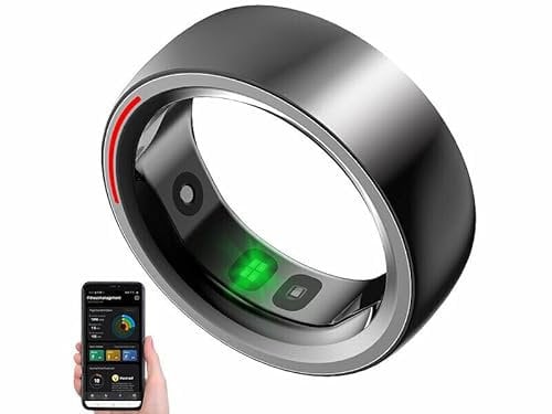 Newgen Medicals Ring Fitnesstracker: Fitness- & Schlaftracker-Ring mit Herzfrequenz- & SpO2-Anzeige, Gr. 57 (Fingerring, Schlaftracking, Fernbedienung)