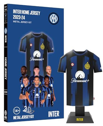 Inter Unisex – Erwachsene Maglia Home Trikot Heimtrikot 2023-2024 Miniatur Aluminium zum Zusammenbauen, Blau Jersey, Miniatura