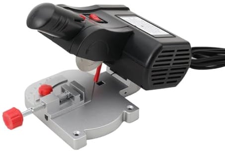 Cozyel Mini-Gehrungs-Kappsäge 90W, Mini Metallsäge Tragbar Kappsäge Gehrungssäge Stahl Sägeblatt Kreissäge, 0°-45° Einstellbar Stahl Sägeblatt Kreissäge für Holz Metall 4500 U/min