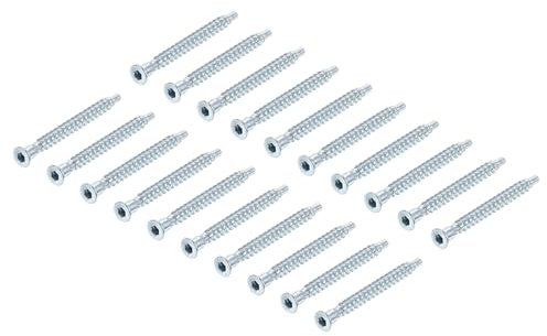 sourcing map Lot de 100 vis à bois à tête fraisée autotaraudeuse pour meubles 7 x 70 mm Plaqué zinc