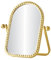 HuiDao Vintage Tischspiegel mit Tablett, Eitelkeitsspiegel mit Metallrahmen, Antiker Schminkspiegel Dekorative 360° Drehscheibe, Spiegel Tisch für Kommode, Schlafzimmer, Badezimmer (Gold, M-Bogen)