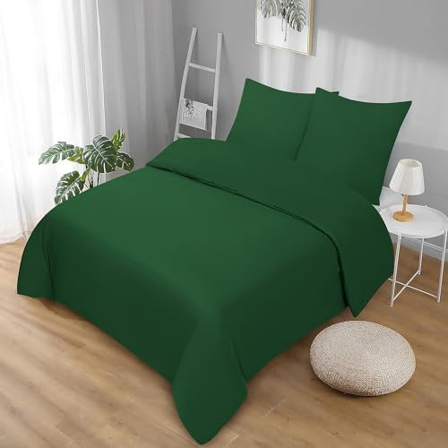Softex Royal Bettwäsche Set 155x200 cm – 2-teilig (1 Bettbezug + 1 Kissenbezug 80x80 cm) – 100% Baumwolle – hautfreundlich & 60° waschbar – YKK Reißverschluss – Oeko-TEX Zertifiziert Grün