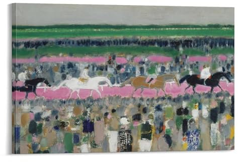 KOOHTAA Andre Brasilier Le Champ De Courses Á Maisons Laffitt Kunstposter Gemälde Poster Coole Kunstwerke Malerei Wandkunst Leinwanddrucke Hängendes Bild Poster 50 x 75 cm
