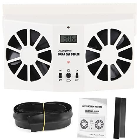 Ventilador de Refrigeración Universal para Coche con Energía Solar, Ventilador de Aire y Radiador con Panel Solar, Extractor de Aire para Ventilación de Aire y Refrigeración del