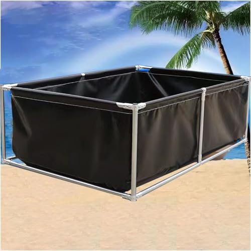 Pounjsd Outdoor Fischteich Lagertank,Pool Oberirdisch Leinwand Fischteich Pool,Gartenteich Becken,Fischteich mit Stahlrahmen, Aquarium für Koi Kultur landwirtschaftliche Bewässerung