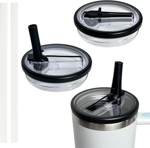 2 Pack 40 oz Tumbler Flip Straw Lid Replacement fit for Stanley Quencher, Spill Proof Tumbler Cover for Stanley Cup,reusable hydro jug lid for stanley