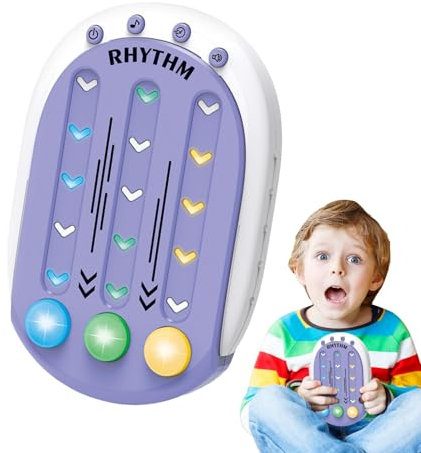 Quick Push Game Rhythm Master, controller di gioco di ritmo | Gioco di console Push,Giochi di musica interattivi, gioco da tavolo con pulsanti portatile con musica e luce per ragazzi, ragazze e