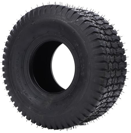 Pneu de Tondeuse à Gazon 15 X 6,00-6, Pneu de Tondeuse à Gazon Robuste sans Chambre à Air 4 Plis, Pneu de Tondeuse à Gazon de Tracteur de Jardin pour Tracteur de Jardin, VTT