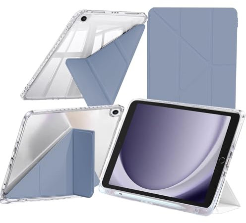EspZanthic Custodia per Samsung Galaxy Tab A9+ / A9 Plus 11 Pollici con Portapenne, 6-in-1 Angoli di Visione Multipli Supporto a Forma di Y, Cover Trasparente Posteriore